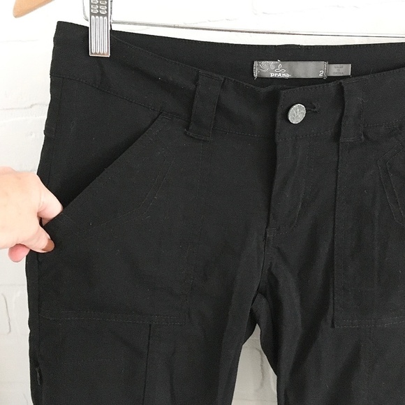 Prana Women’s Monarch Convertible Track Pants Black Nylon Pockets Cargo Eco 2 - Picture 6 of 11